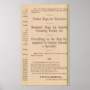 Coltons kör- och hjulande Karta i USA Poster