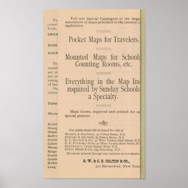 Coltons kör- och hjulande Karta i USA Poster (Framsidan)