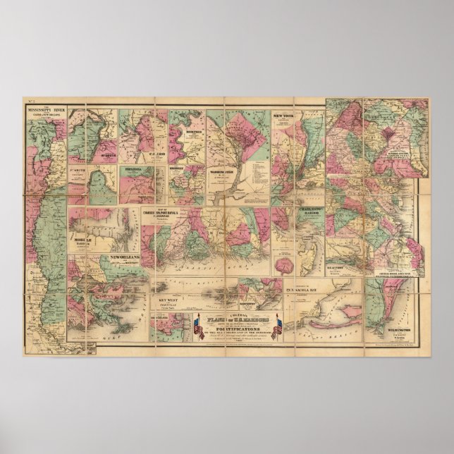 Coltons planer på amerikanska Harbors Poster (Framsidan)