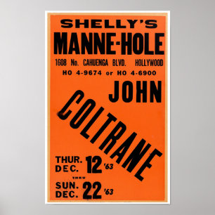 Coltrane Live Jazz Vintage affisch