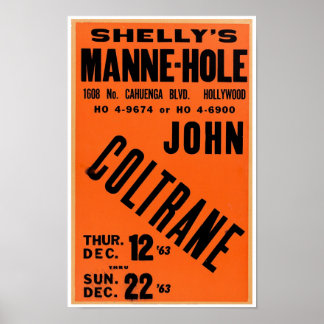 Coltrane Live Jazz Vintage affisch