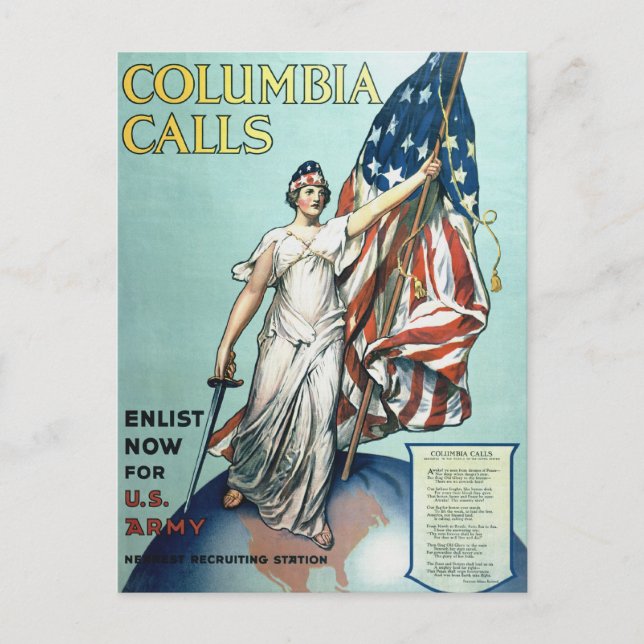 Columbia anrop vykort (Framsida)