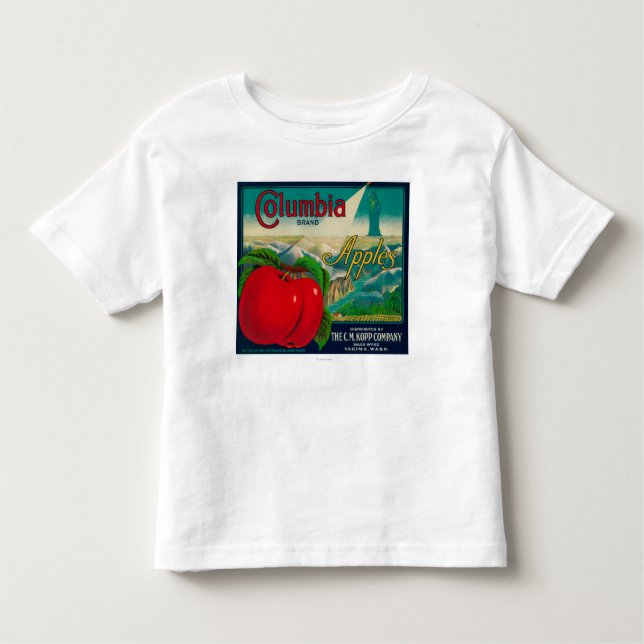 Columbia Apple låda LabelYakima, WA T Shirt (Framsida)
