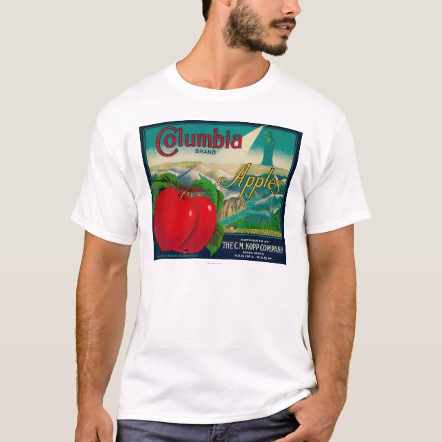 Columbia Apple låda LabelYakima, WA T-shirt (Framsida)