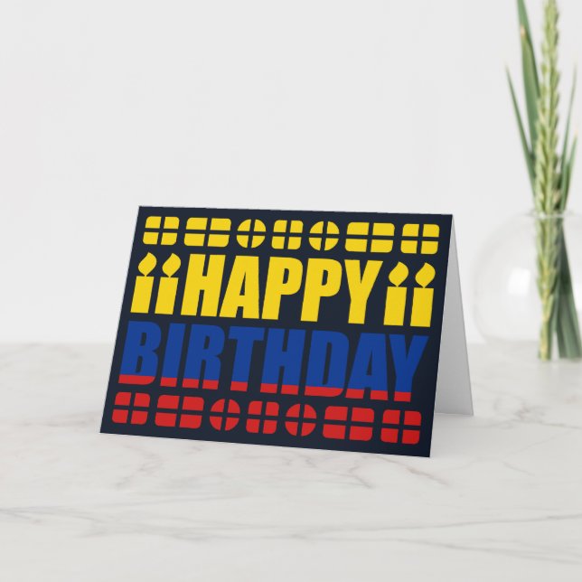 Columbia Flagga Birthday Card Kort (Framsida)