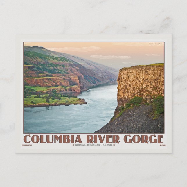 Columbia Gorge - Rowena Plateau W.jpg Vykort (Framsida)