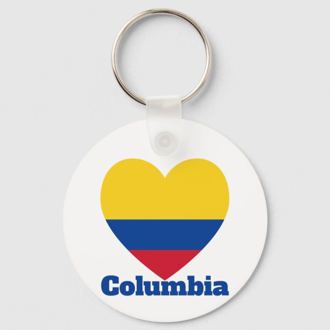 Columbia Heart Flagga Nyckelring (Framsida)
