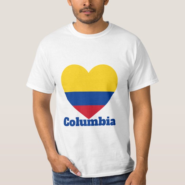 Columbia Heart Flagga T-Shirt (Framsida)
