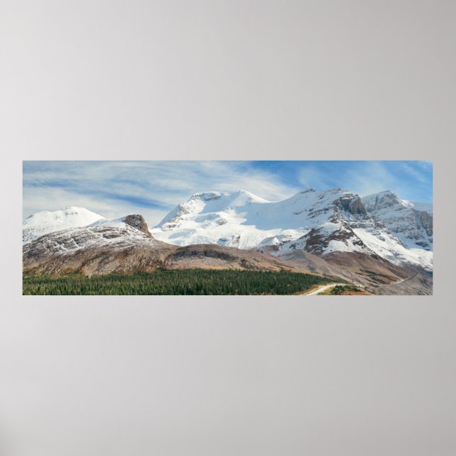 Columbia Icefield panorama with snow covered mount Poster (Framsidan)