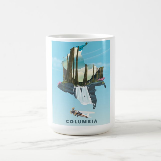 Columbia illustrerad karta reseaffisch tryck. magisk mugg (Center)