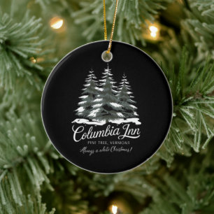 Columbia Inn Gräs Träd Vermont A White jul Julgransprydnad Keramik