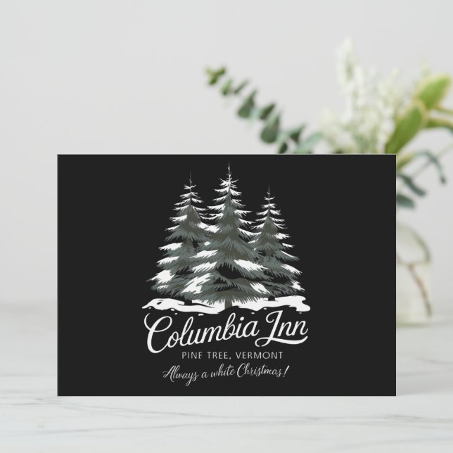 Columbia Inn Tallgran Vermont En Vit Jul Julkort (Stående Fram)