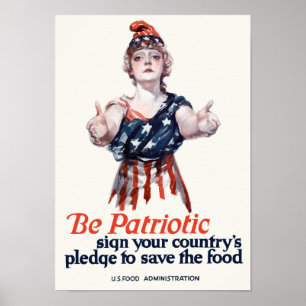 Columbia inviterar dig att spara mat -- WWI Poster