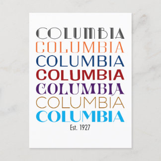 Columbia Logotyp, decades Helgdag vykort