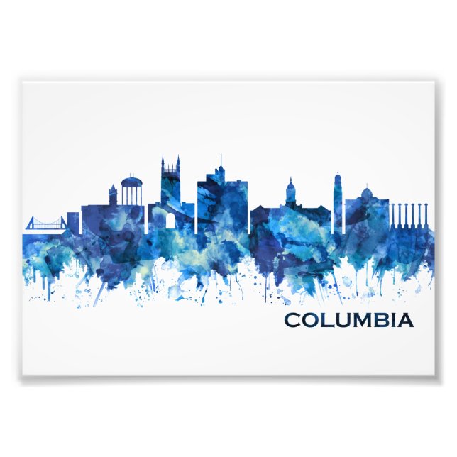 Columbia Missouri Skyline Blue Fototryck (Framsidan)
