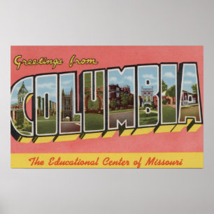 Columbia Missouri - stora brevplatser Poster