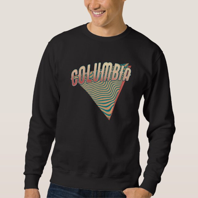 Columbia Missouri Throwback Vintage Retro Lång Ärmad Tröja (Framsida)