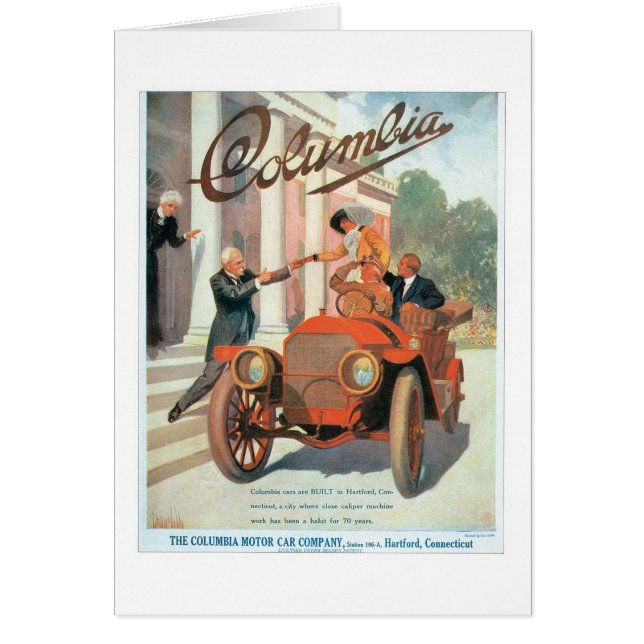 Columbia Motor Company Hälsningskort (Framsidan)