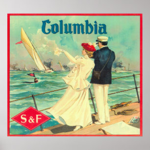 Columbia Orange Label Poster