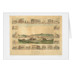 Columbia panorama- karta 1855 (0441A) för CA. Hälsningskort