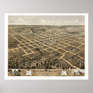 Columbia panorama- karta för MO - 1869 Poster