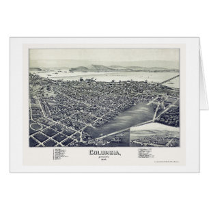 Columbia panorama- karta för PA - 1894 Hälsningskort