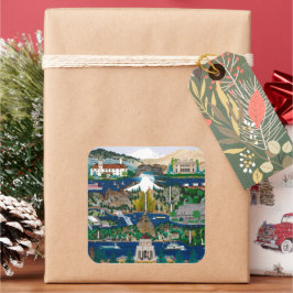 Columbia River Gorge Fyrkantigt Klistermärke