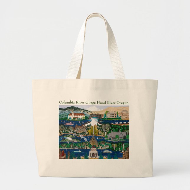 Columbia River Gorge Large Tote Bag Jumbo Tygkasse (Framsidan)