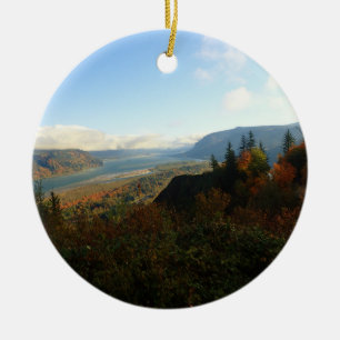 Columbia River Gorge på hösten Julgransprydnad Keramik