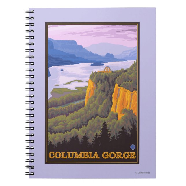 Columbia River Gorge Scene med Krona Point Anteckningsbok Med Spiral (Framsidan)
