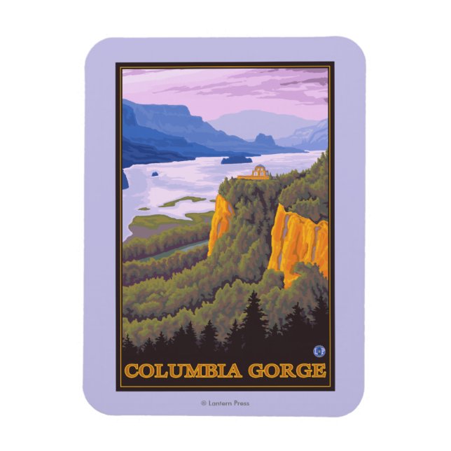 Columbia River Gorge Scene med Krona Point Magnet (Vertikal)