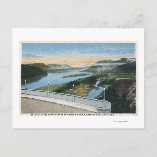 Columbia River Gorge View från Krona Point Vykort (Framsida)