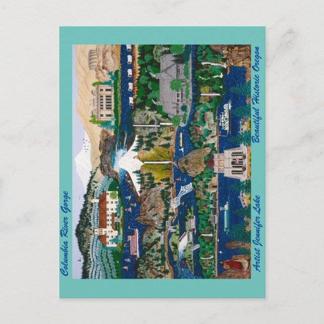 Columbia River Gorge Vykort (Framsida)