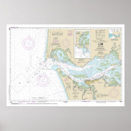 Columbia River Nautical Chart 18521 Poster