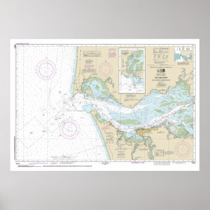Columbia River Nautical Chart 18521 Poster