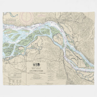 Columbia River Nautical Chart 18523 Fleecefilt