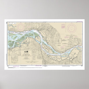 Columbia River Nautical Chart 18523 Poster