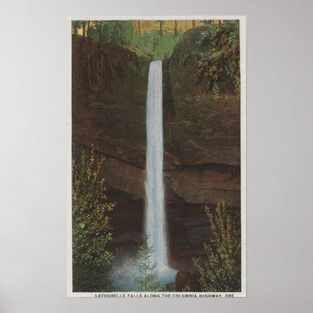 Columbia River, OR - Latourelle Falls View #3 Poster (Framsidan)