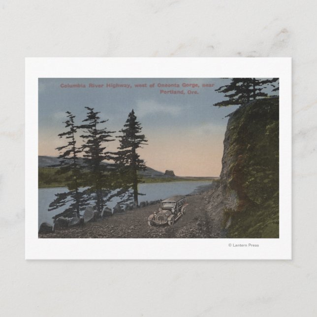 Columbia River, Oregon - Highway Väster of Oneonta Vykort (Framsida)