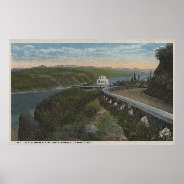 Columbia River, Oregon - Vista House Poster (Framsidan)