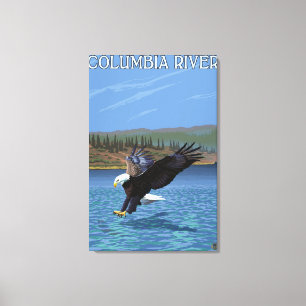 Columbia River WashingtonEagle dykning Canvastryck