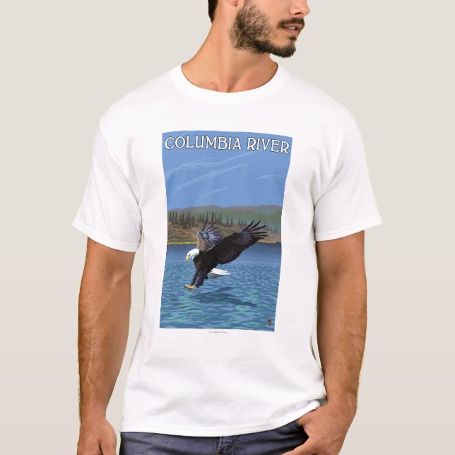 Columbia River WashingtonEagle dykning T-shirt (Framsida)