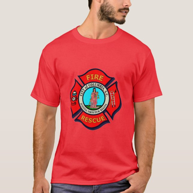 Columbia,SC Fire Rädding T Shirt (Framsida)