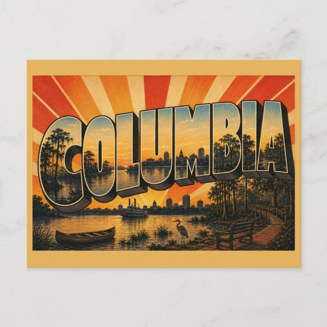 Columbia SC Flodslättsskog Konst Vykort (Framsida)