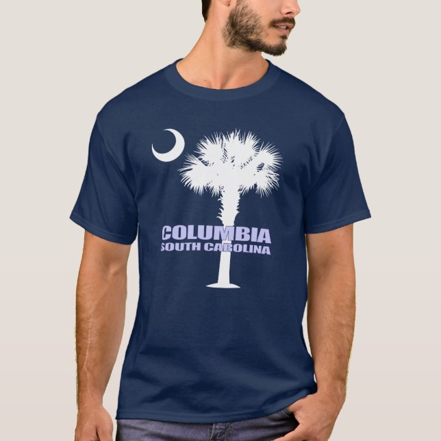 Columbia SC (Palmetto & Crescent) T Shirt (Framsida)