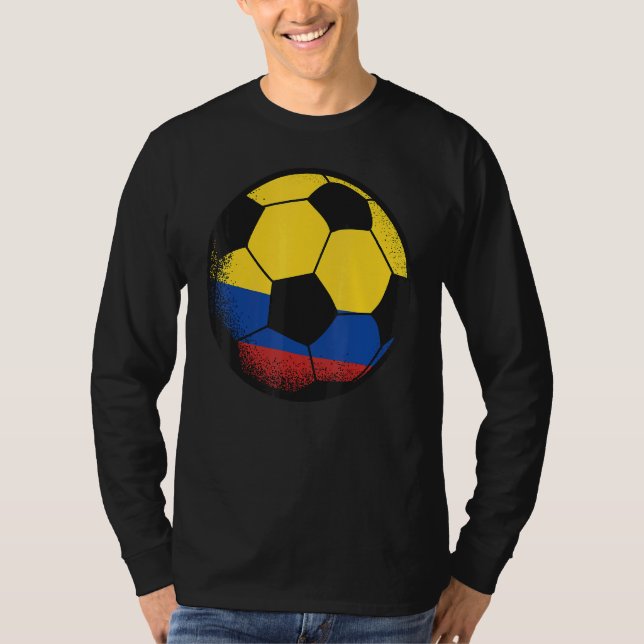 Columbia Soccer Ball Colombian Flagga Sports Enthu T Shirt (Framsida)