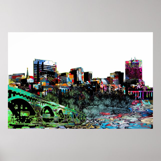 Columbia, South Carolina i graffiti Poster (Framsidan)