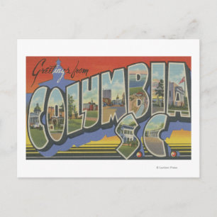 Columbia, South Carolina - Large Brev Scenes Vykort