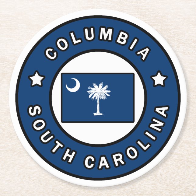 Columbia South Carolina Underlägg Papper Rund (Framsidan)