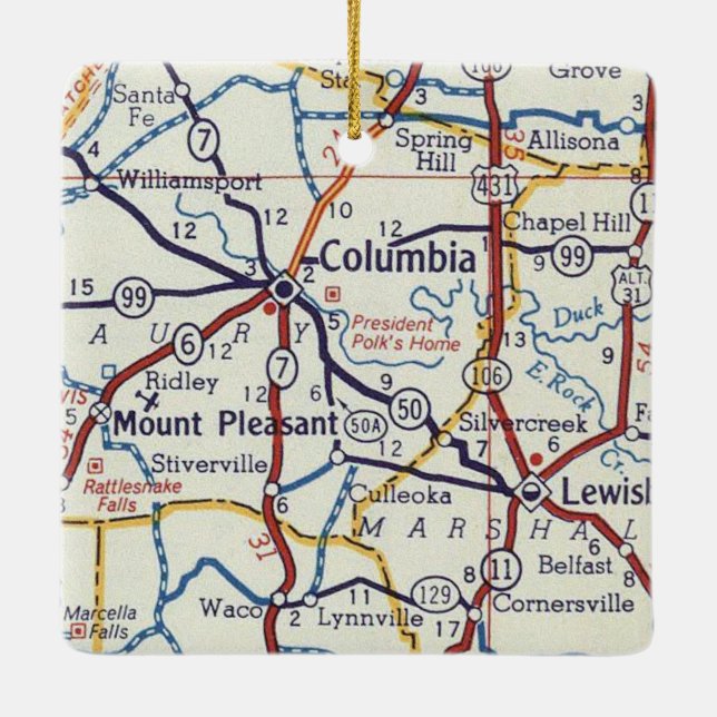 Columbia TN Julgransprydnad Keramik (Baksida)